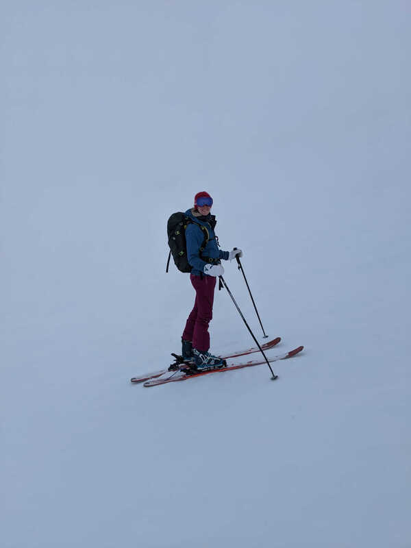 Ski touring in a whiteout