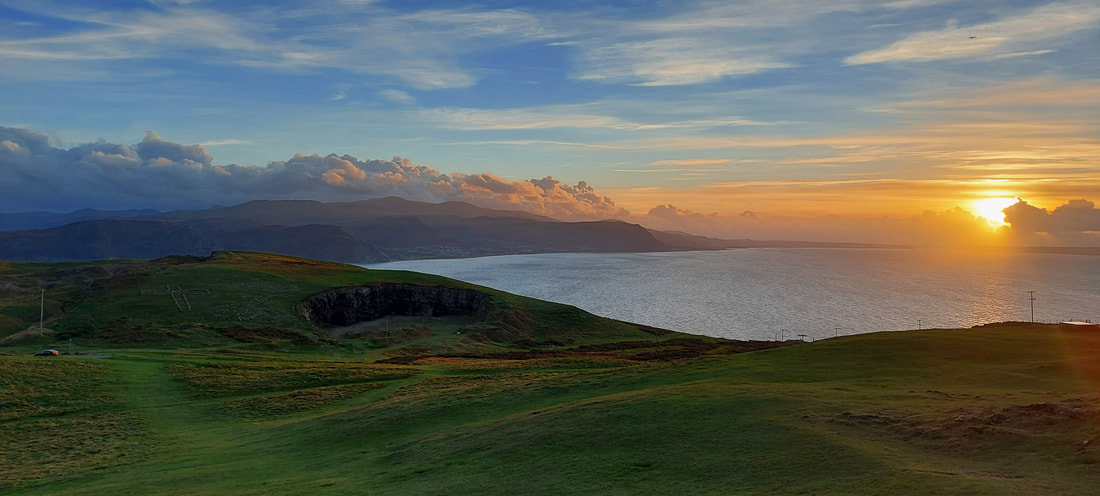Sunset over North Wales coastline